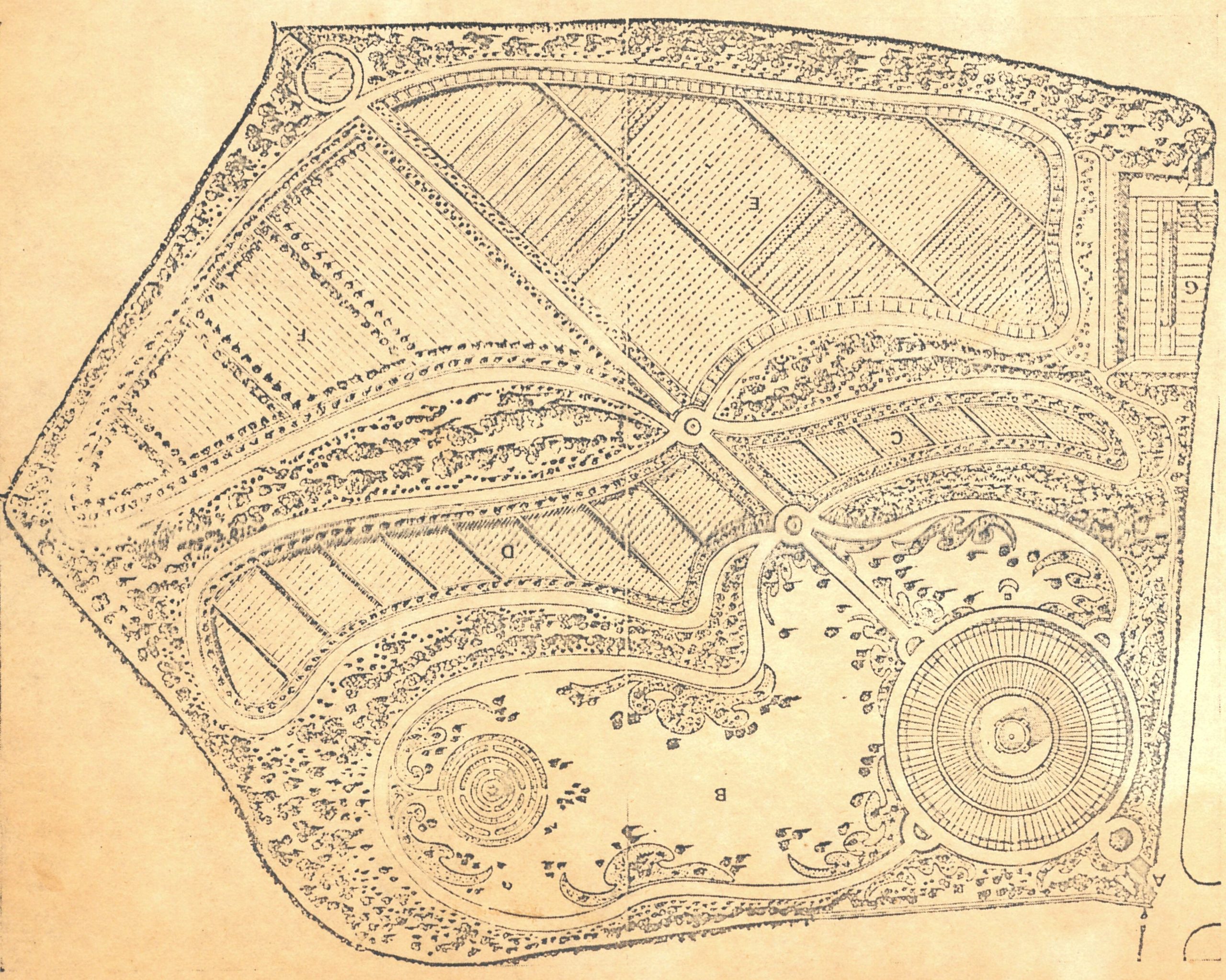 Plans for the botanical gardens from 1831